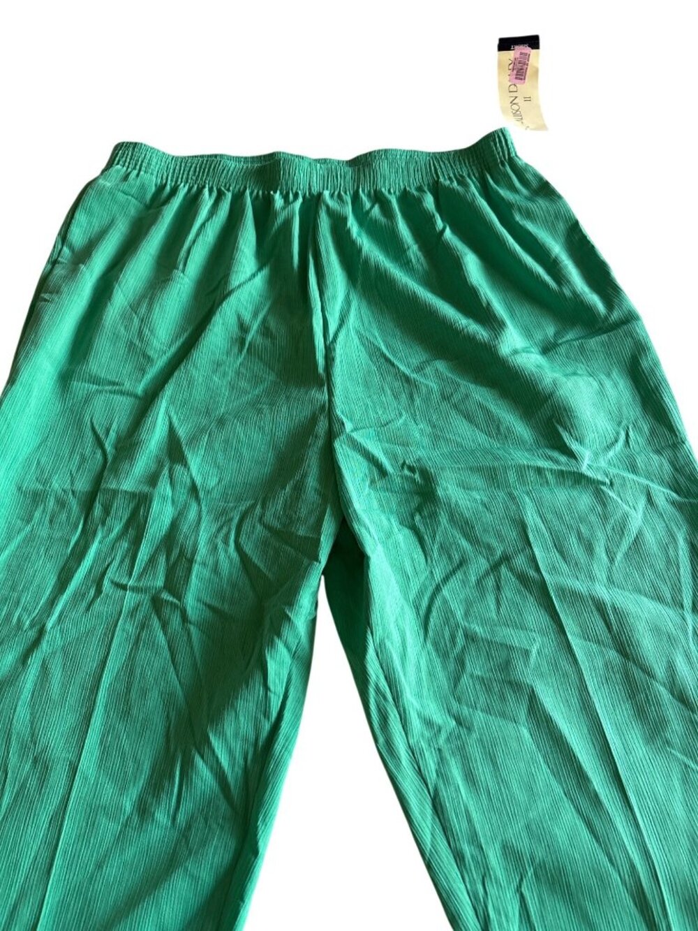 Allison Daley Green Pull-On Crinkle Knit Womens Pants Size 18W Made In Canada - Picture 4 of 9